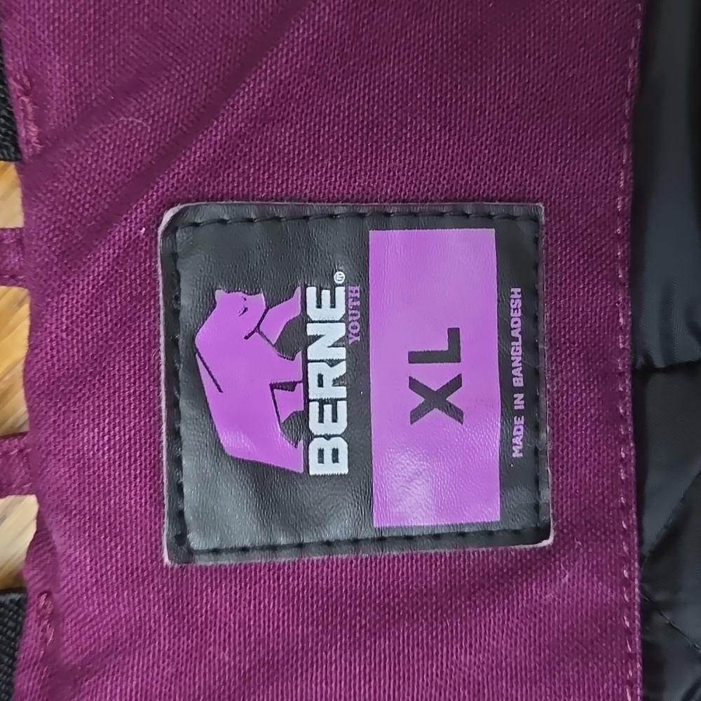 Berne Purple Insulated Snow Bibs, Youth Size Extra Large - Picture 2 of 13